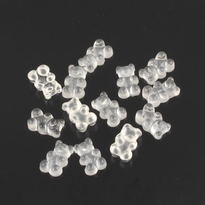 50 шт. смешанные украшения медведя из смолы поделки с плоским основанием кабошон