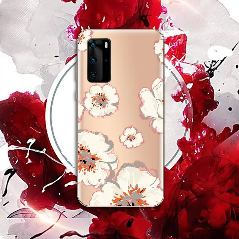 

Dried flowers pink Phone Case Transparent for Huawei P honor 8 10i 20 30 40 smart 2019