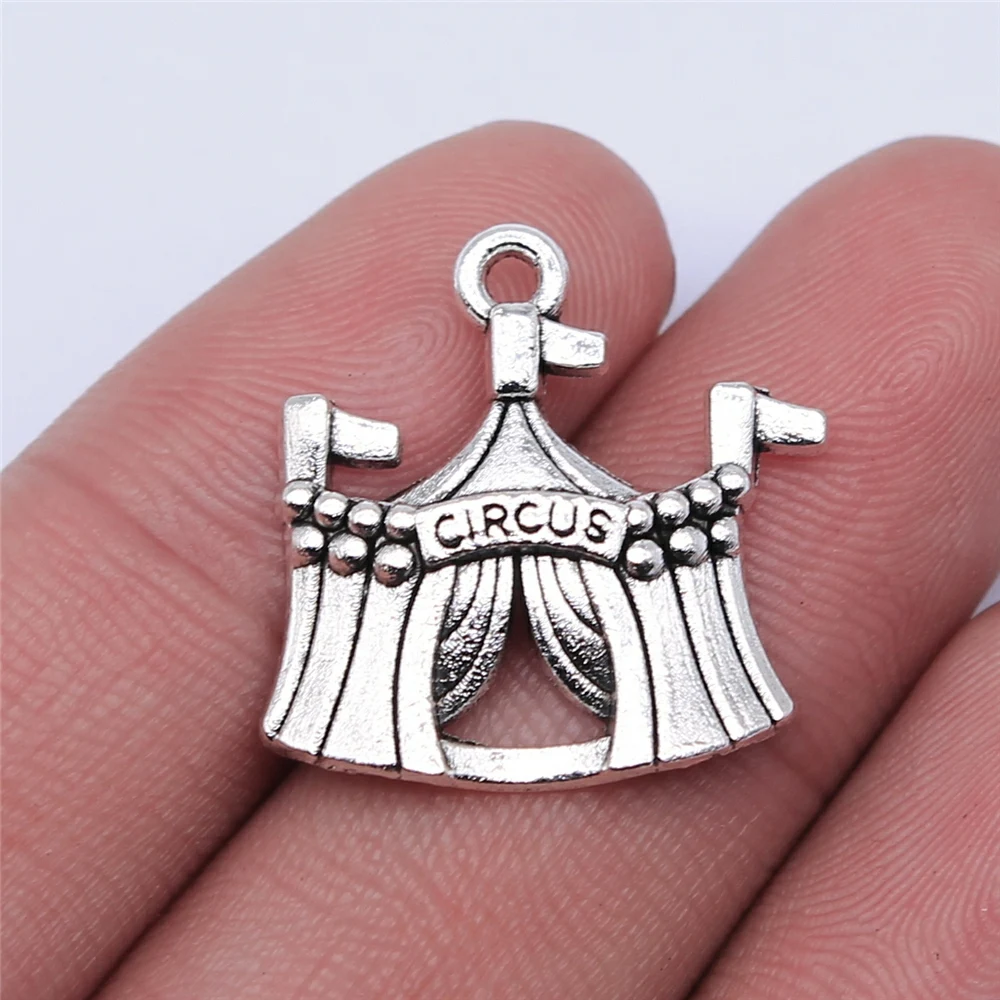 

5pcs 23x21mm Antique Silver Color Circus Charms Pendant For Jewelry Making DIY Jewelry Findings