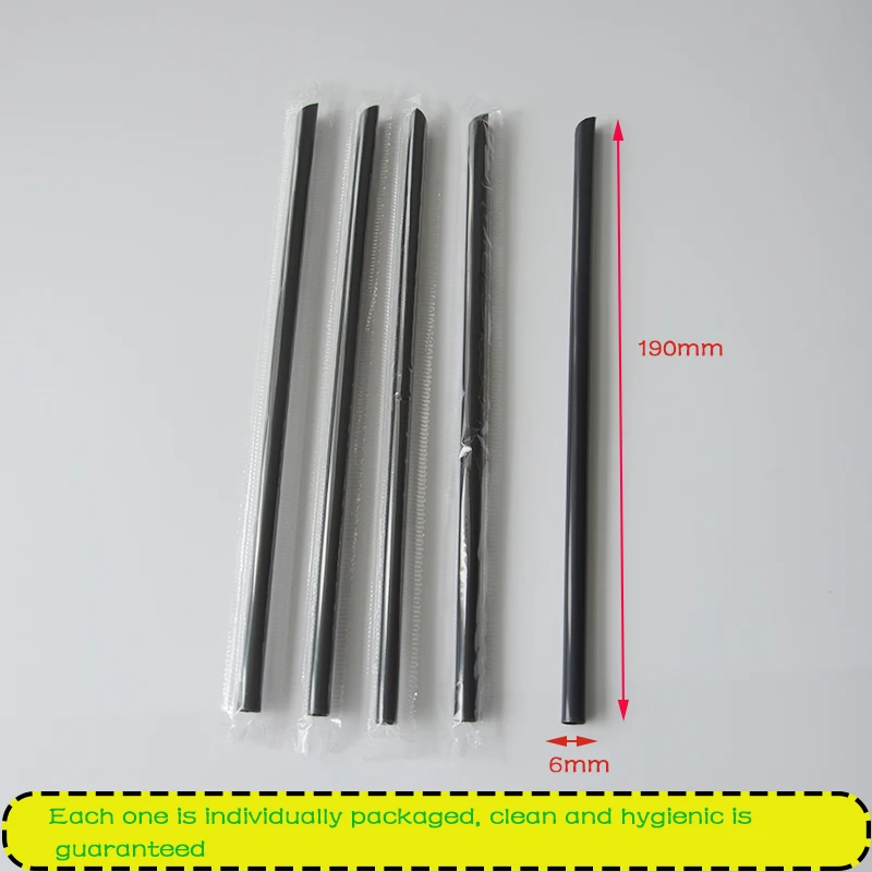 100 шт черная соломенная 190 мм длиной Свадебная вечеринка коктейльное