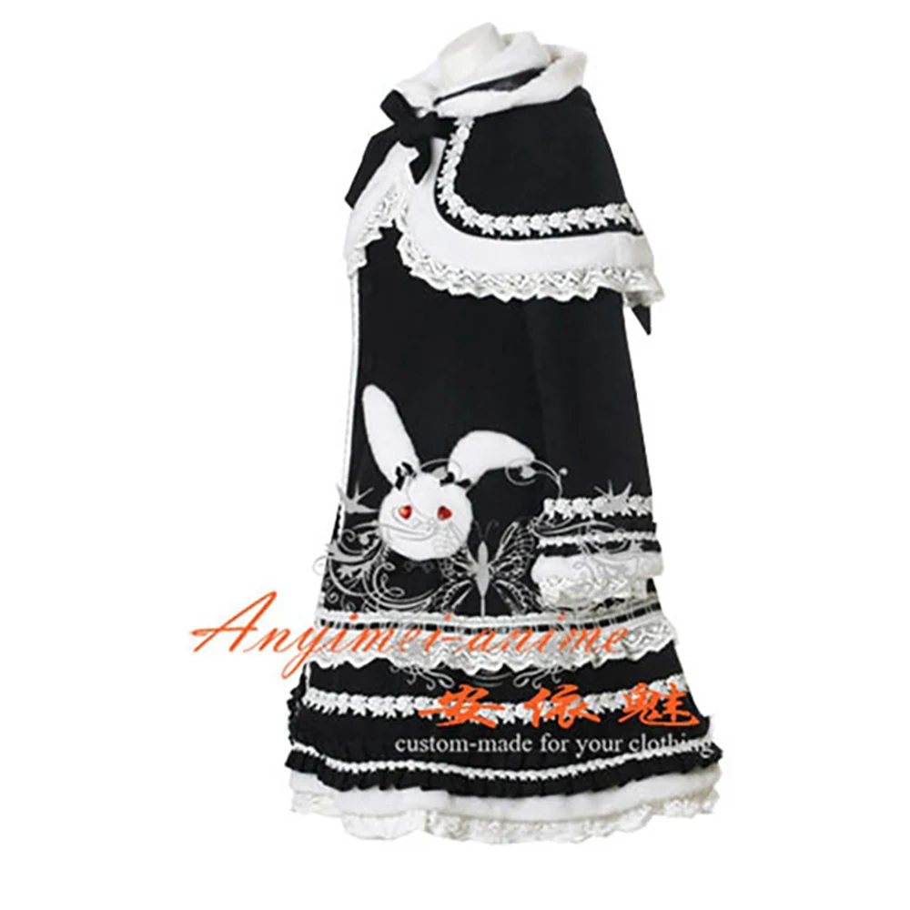 Пальто шерстяное с накидкой в готическом стиле кроликом CD/TV[CK882] |