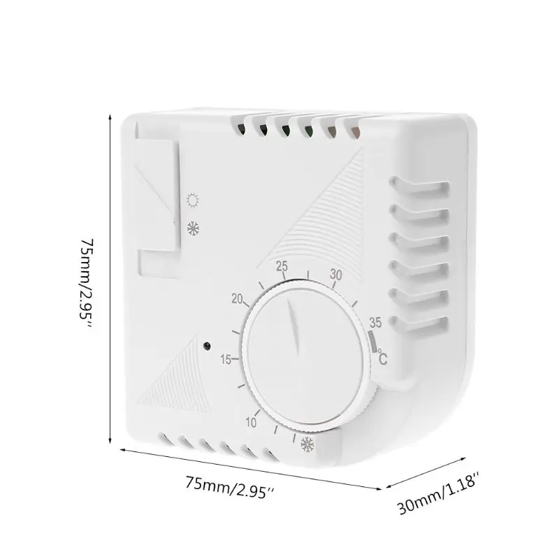

Universal Room Thermostat Energy Save Mechanical Temperature Controller W Switch, for Room, Hotel Room, Office, Air Conditioning