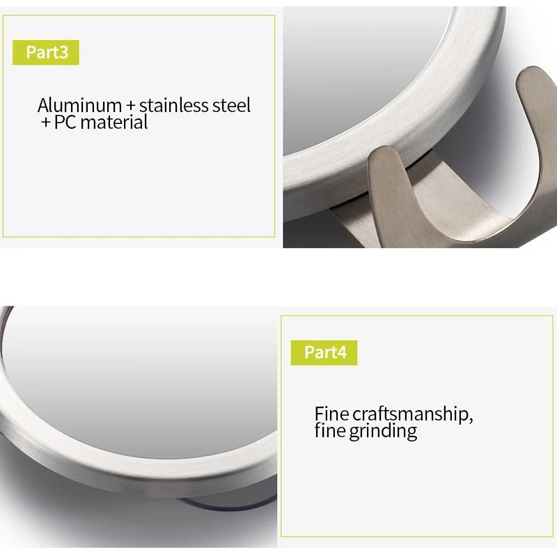 Антизапотевающее зеркало для душа бритья ванной из нержавеющей стали настенное