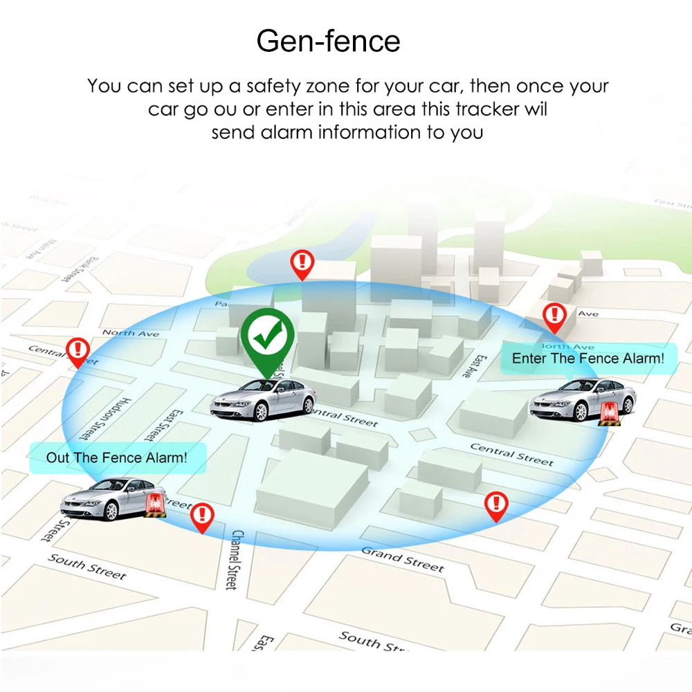 Мини GPS трекер 2G 9-100V Google Maps для автомобиля в реальном времени Водонепроницаемый