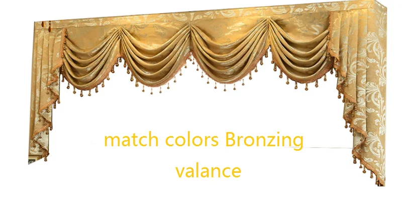 

High-end bronzing Dutch velvet curtains for living room bedroom study modern high blackout curtains tulle valance custom