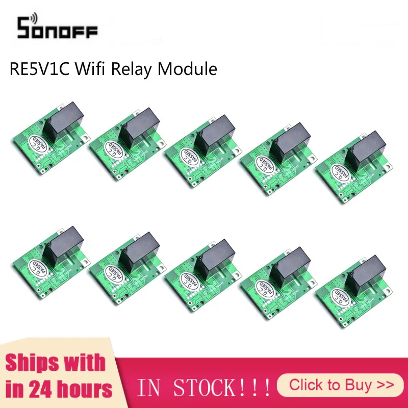 10 шт. SONOFF RE5V1C Wifi DIY переключатель 5 В DC релейный модуль умный дом беспроводные