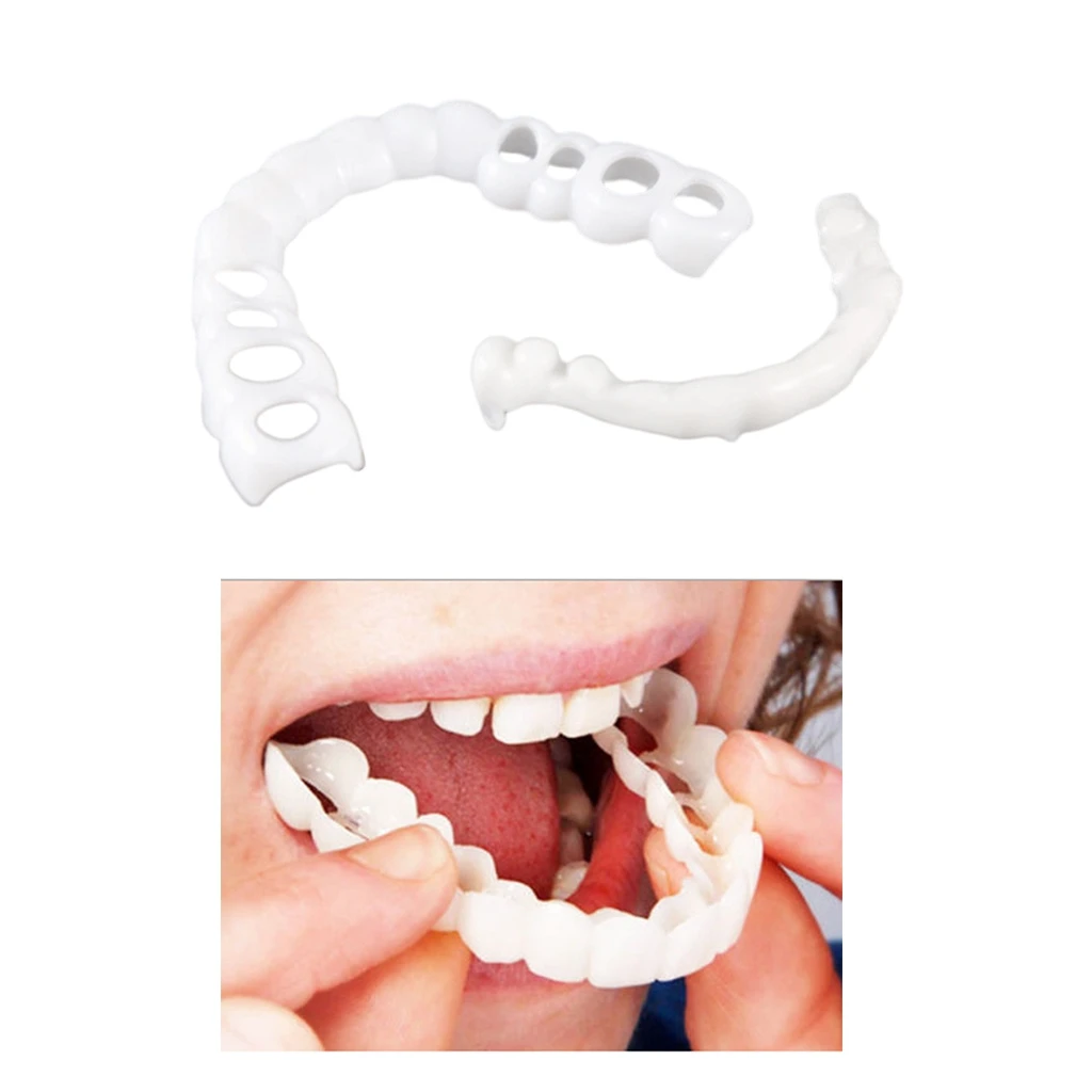 

1 Pcs Cosmetic Teeth for Women - Arrives Flat Fit at Home Do it Yourself Smile Makeover, Upper/Lower Optional
