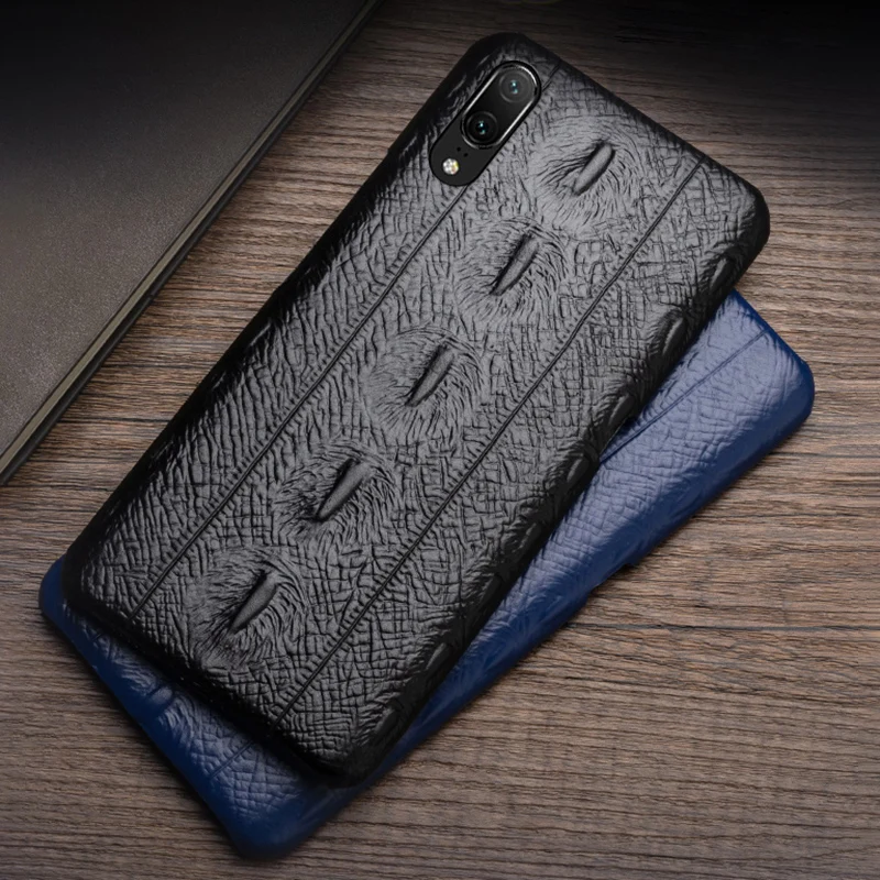 

Leather Phone Case For Huawei P20 P30 lite P40 Pro Nova 5T For Honor 9X 10 20 30 Pro Cowhide Sturgeon fish Texture Cover