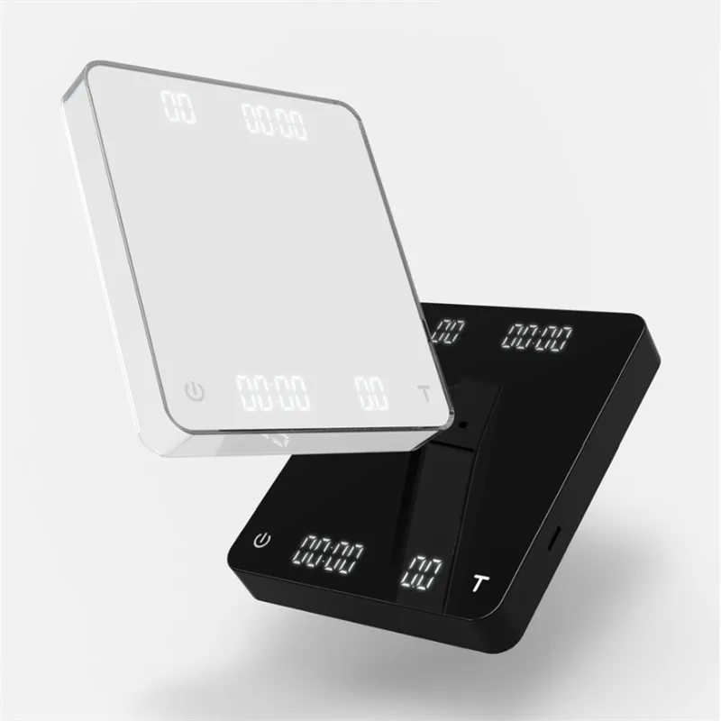 

Electronic Coffee Scale with Dual Monitors USB Charge Smart Digital Coffee Scales with Timer 3KG/0.1g Kitchen Manual Scale