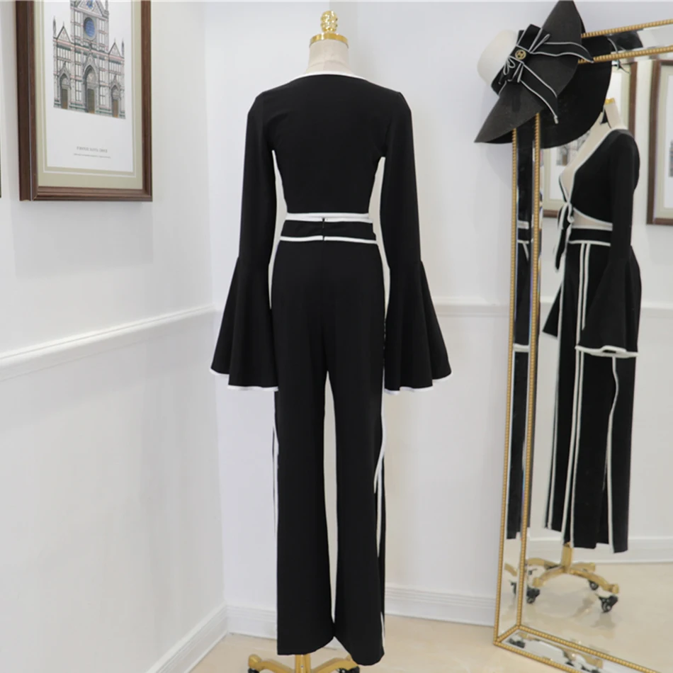 Новинка Весна 2019 женский костюм пикантная белая полосатая рубашка с бантом и