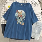 Кимоно женское в стиле Харадзюку, футболка в японском стиле Шиба-ину, Свитшот в стиле хип-хоп, повседневный Мягкий Топ в стиле оверсайз, одежда на лето