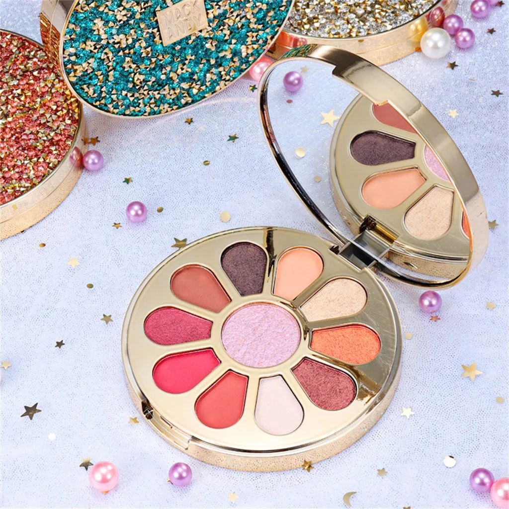 2019 глаза макияж портативный 10 цветов Тени для век Хайлайтер лица highlighter пудра