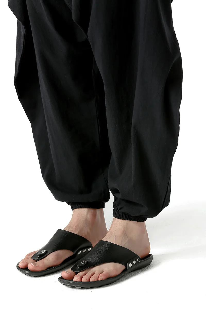 

Solid Color Harem Pants Summer Home Pants Men Streetwear Male Casual Loose Joggers Pants Men Hiphop Casual Trousers Men