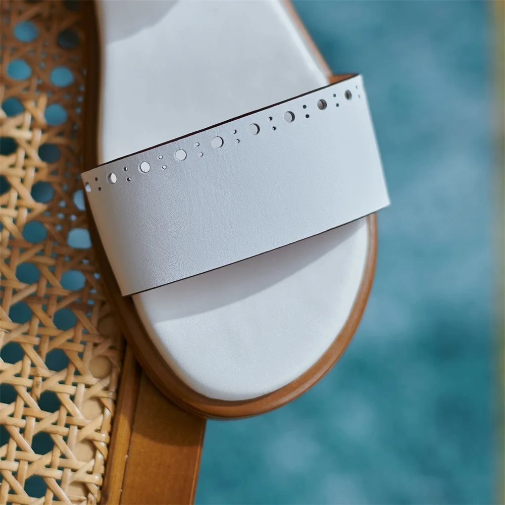 

Kanseet New Hot Sale Open-Toed Casual Footwear Women Sandals Summer 2021 Buckle Strap White Black Comfort flat Heel Female Shoes