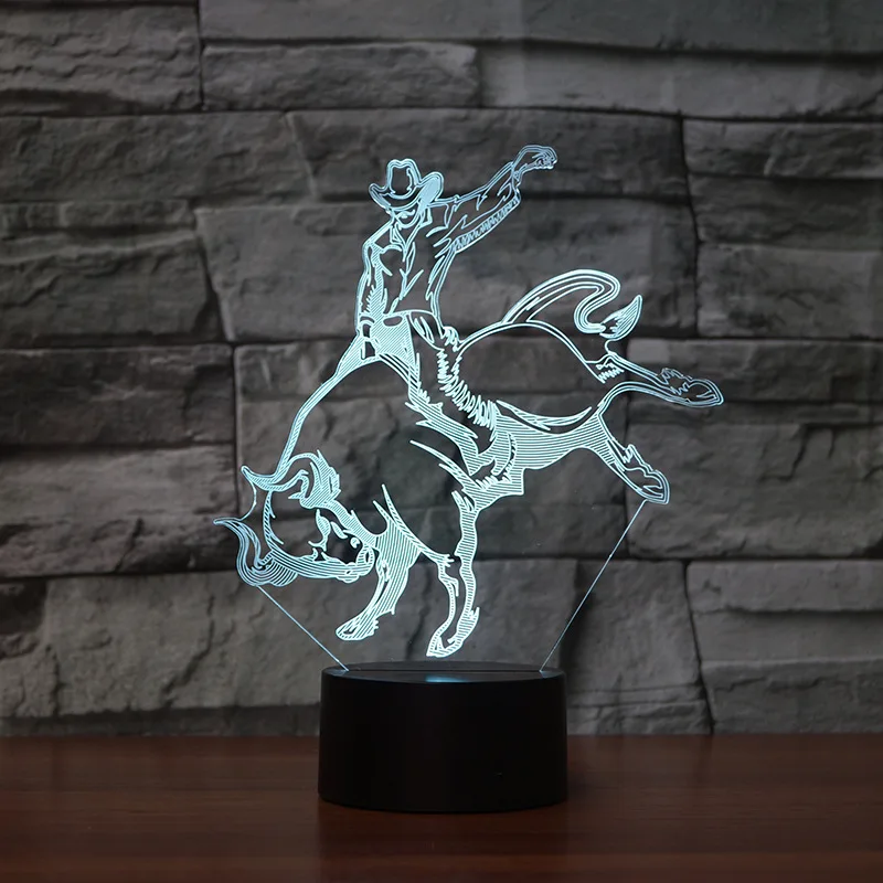 Клоун ковбой цветной светильник 3d Визуальный светодиодный ночник s для детей