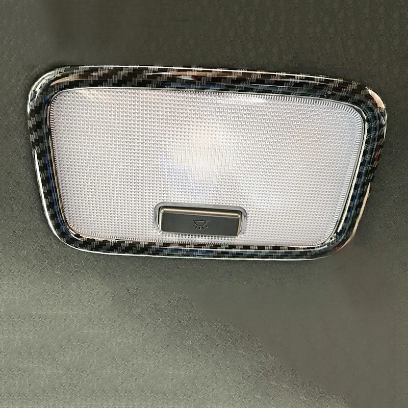 

Carbon fiber Car Styling Rear Reading Light Lamp Decoration Trim Frame Cover For Hyundai Kona Encino 2017 2018 Accessories