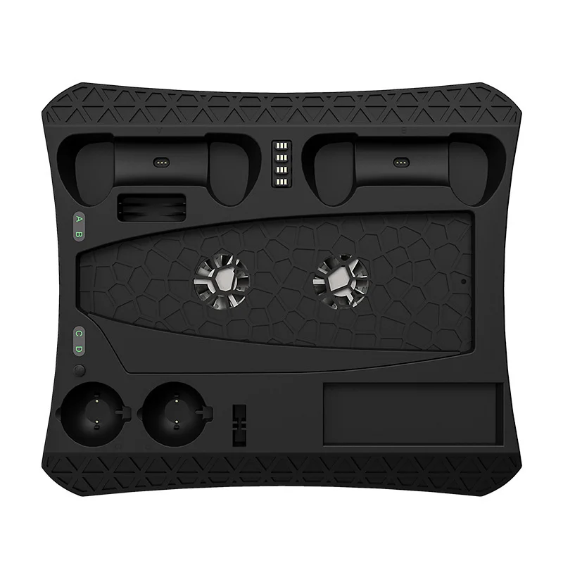 

For PlayStation5 Console Cooling Base Ps5 Handle Double Seat Charging PSVR Handle Dual Charging Earphone Remote Storage Rack