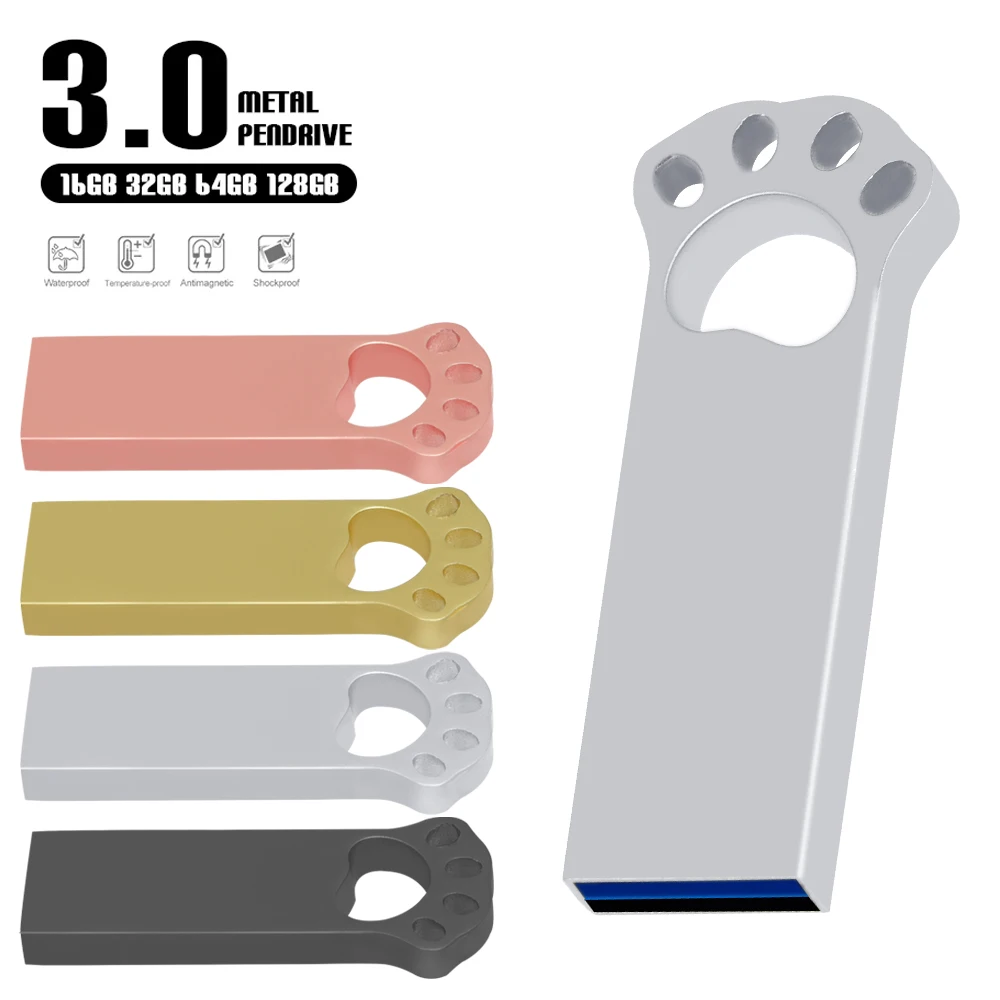 Металлический флеш-накопитель в виде кота | Компьютеры и офис