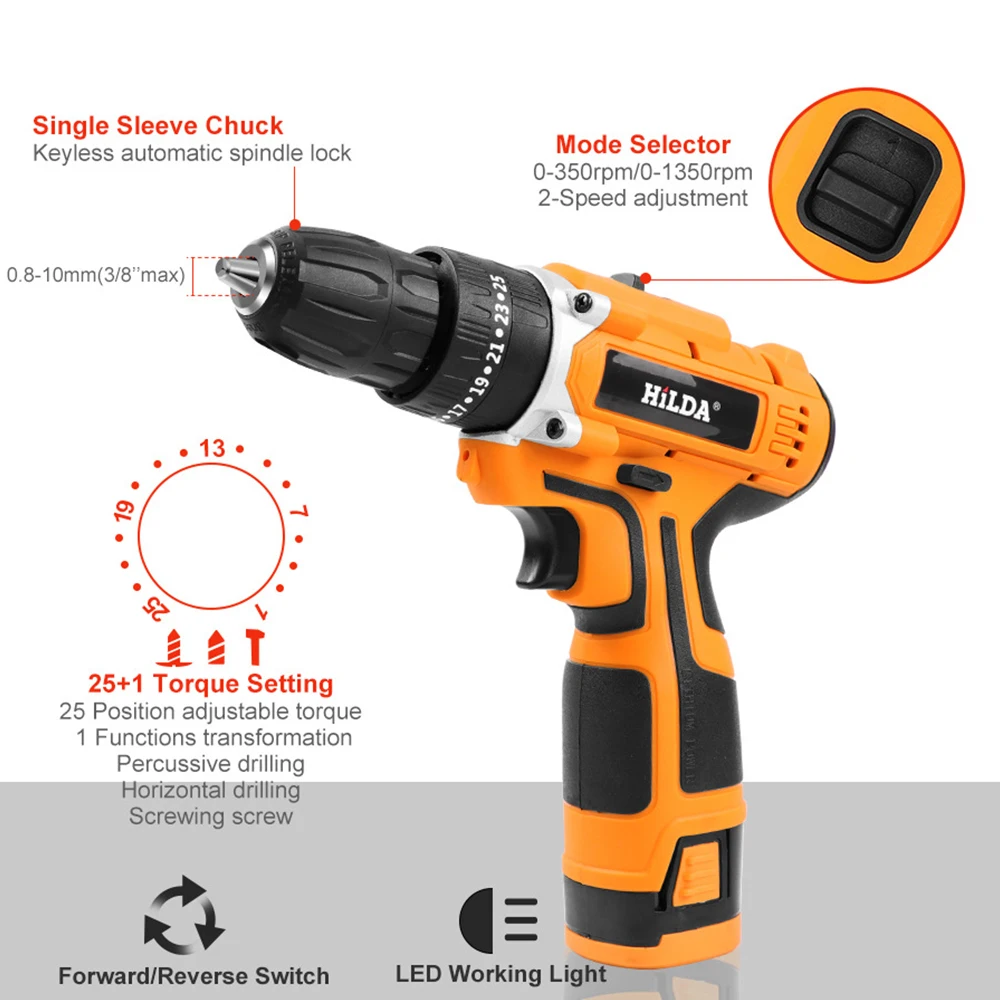 

16.8V 340W Cordless Electric Screwdriver Mini Hand Drill Power Driver Drill For Drilling Tightening Screw Professional Tools