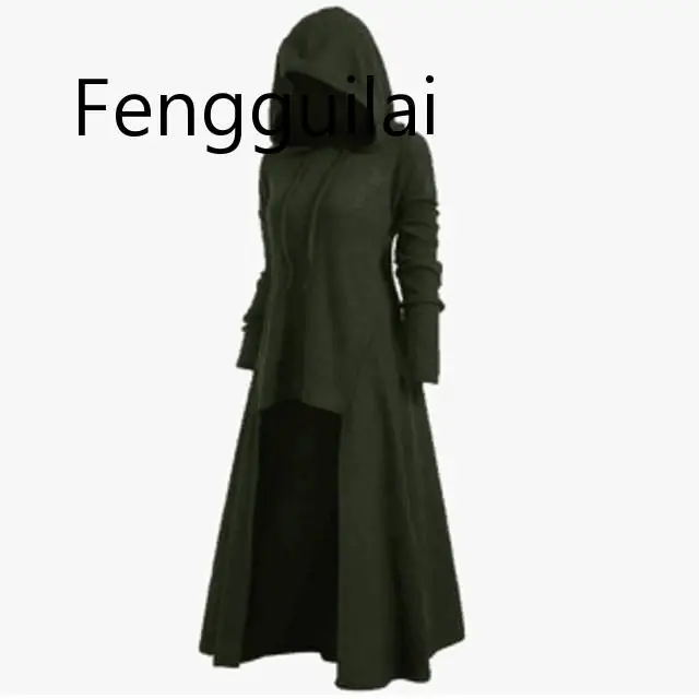 

FENGGUILAI GothicGreen куртка панка женская черная с капюшоном плюс размер зима 2019 пальто Женская Длинная женская s куртки и пальто одежда