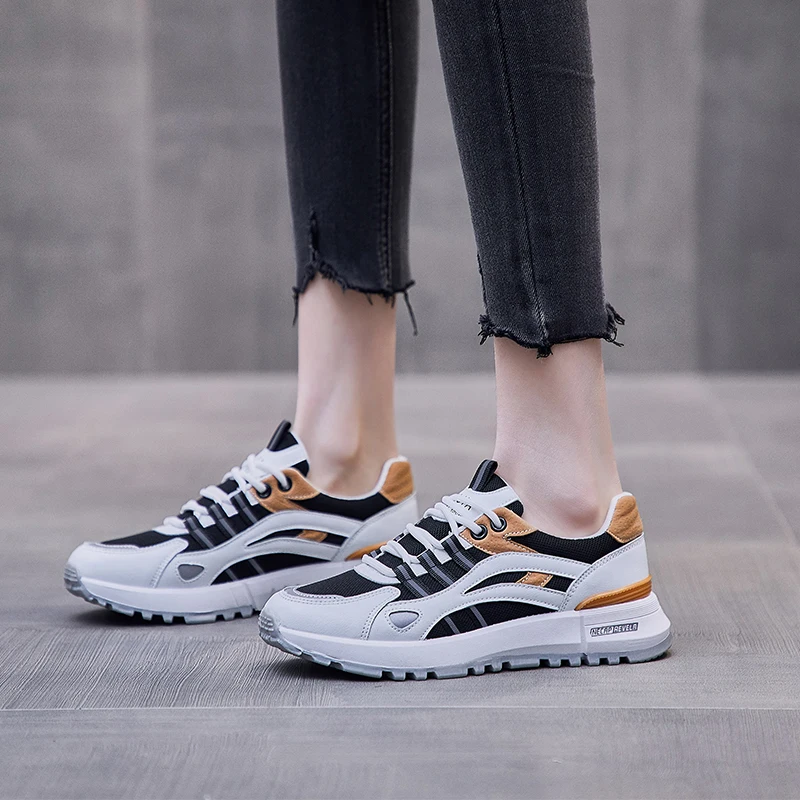

2021 Fashion Women's Chunky Sneakers Thick Bottom Platform Vulcanize Shoes Breathable Casual Color Matching Running Shoe