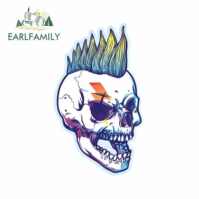 EARLFAMILY 13 см x панк футболка с изображением черепа и волос Скелет тату граффити