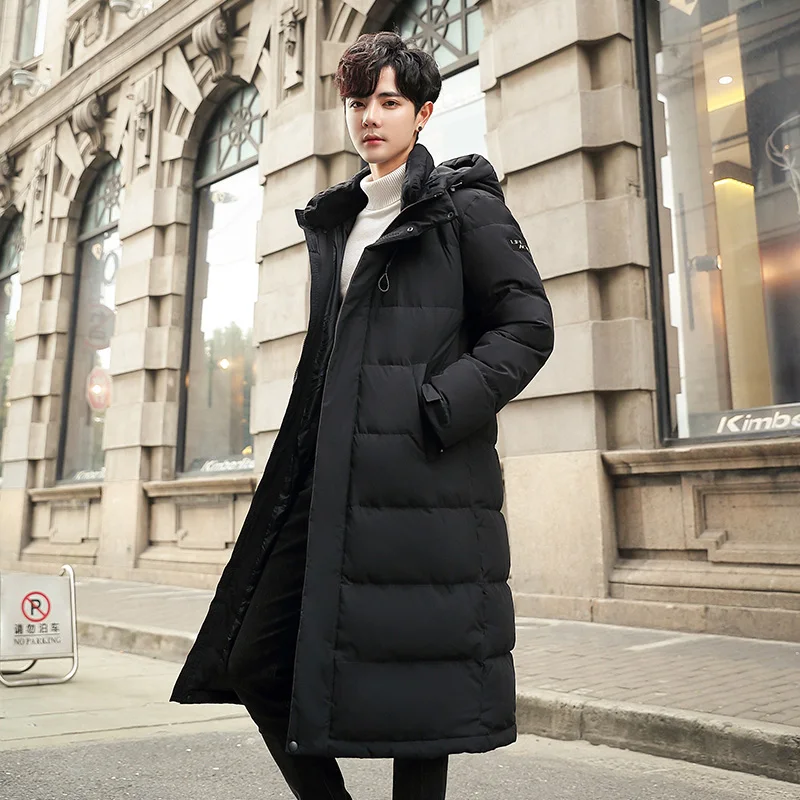 INS Men's Winter Jacket Couples Down Coats Men White Duck Down jacket Male Slim Fit Warm Parka High Quality X-Long Coat