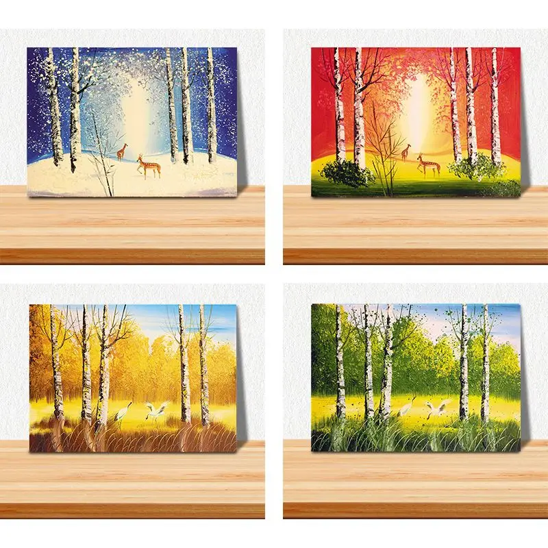 

CHENISTORY Pictures By Number Four Seasons Tree Kits Home Decor Painting By Number Animal Drawing On Canvas Handpainted Art Gift