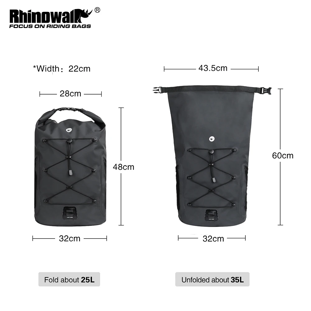 구매 Rhinowalk-야외 스포츠 방수 경량 대용량 백팩 25L, 사이클링 등산 물병 주머니 포함