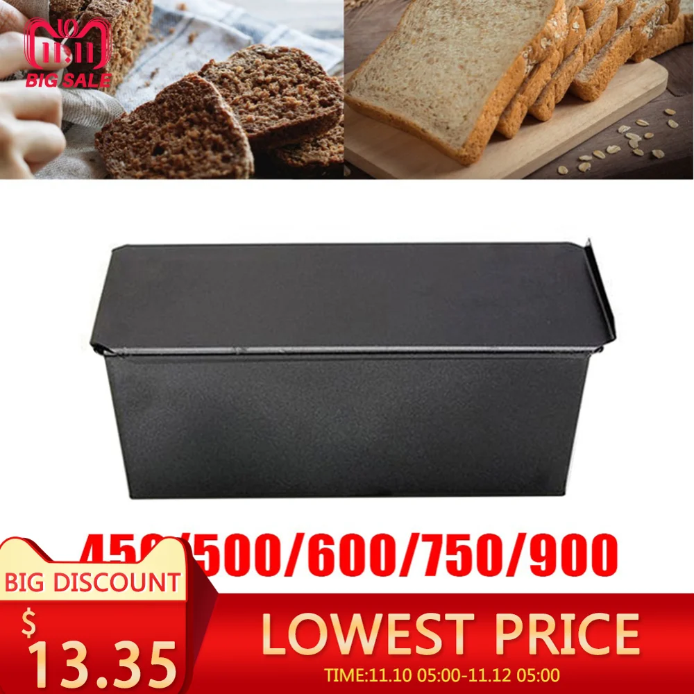 

Non-Stick Bread Loaf Meatloaf Pan With Lid Iron Toast Cake Mold Kitchen Bakeware 450g 500g 600g 750g 900g 1000g Baking Supplies