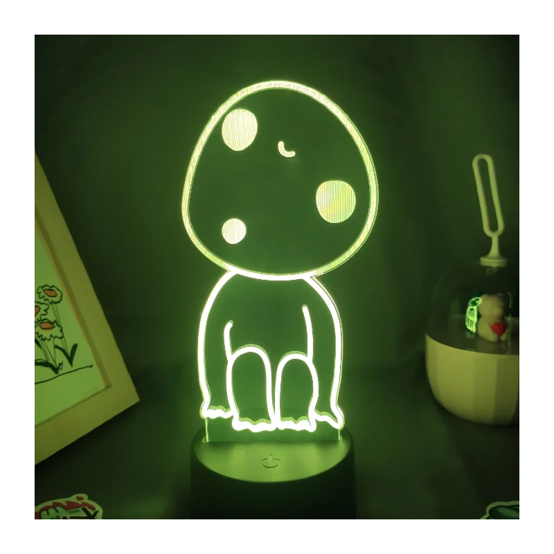 

Night Light for Children Student Bedroom Princess Mononoke Colorful Lights Remote Control Acrylic Black Base Lamparas Led Pilas