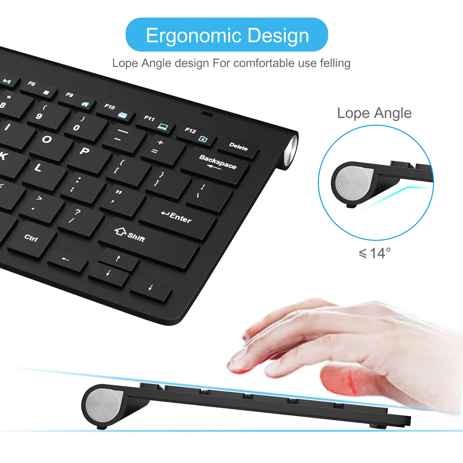 

Wireless Keyboard Mini USB Keyboard With Mouse Combo For PC laptop TV Computer Rubber keycaps Ergonomic Noiseless keyboard