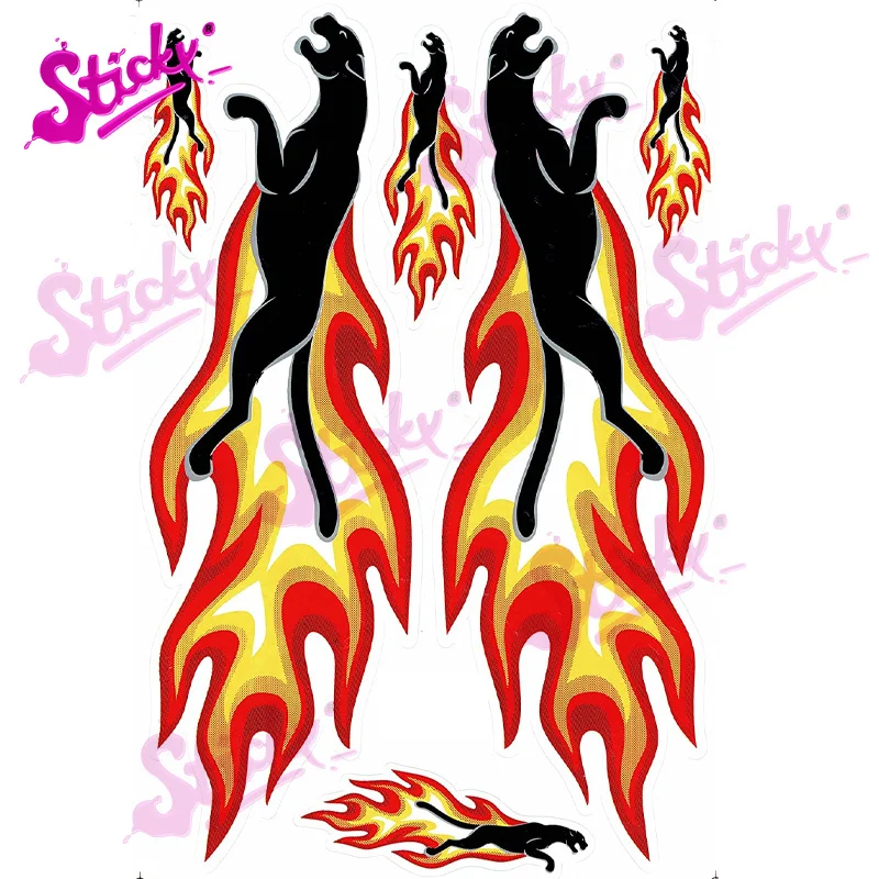 Клейкая наклейка в виде огня Красного орла пламени гоночная для мотоцикла