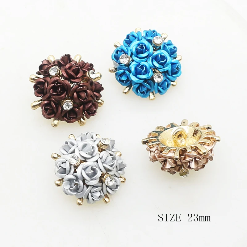 

YWXINXI new5PCS/LOTAlloy metal Plum Rhinestones blossom buckleaccessories clothing decorative fittings