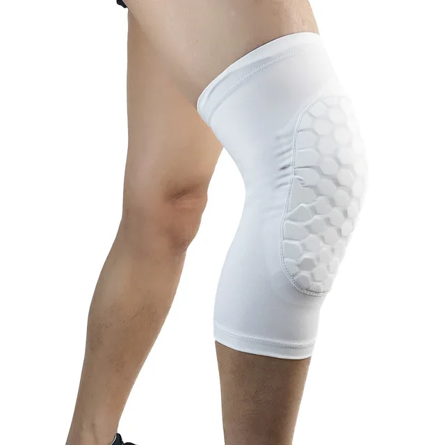 White 1 шт., фитнес, бег, Велоспорт, коленный фиксатор, нейлон, спортивный компрессионный наколенник, рукав для баскетбола, волейбола - Цвет: White