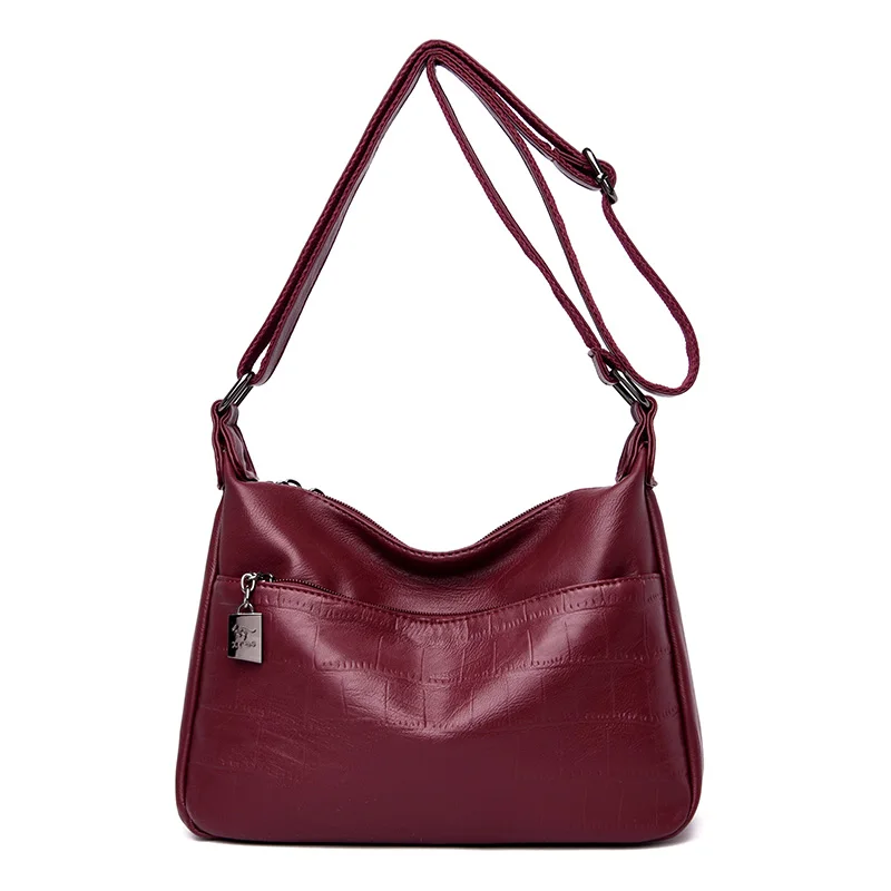 Bolsas De Mujer, маленькие сумки через плечо для женщин, кожа, роскошные сумки, женские сумки, дизайнерские сумки - Цвет: Wine red