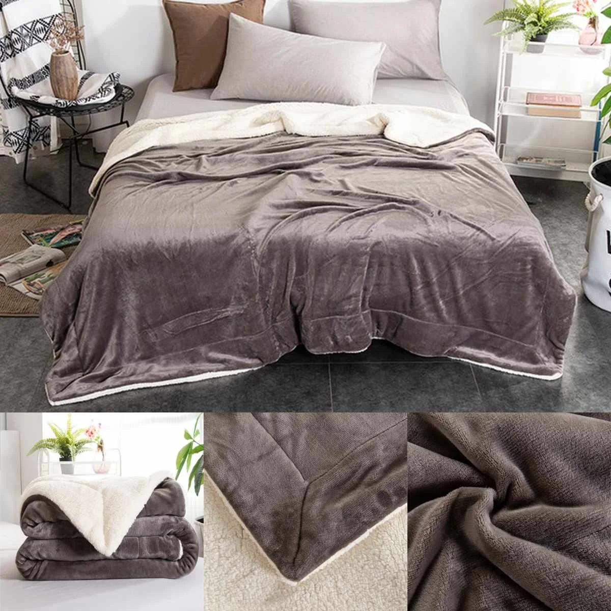 

Double Layer Winter Blankets For Beds Soft Fluffy Heavy Warm Thick Small/Large Size Flannel Blanket 100x120 150x200 200x230cm