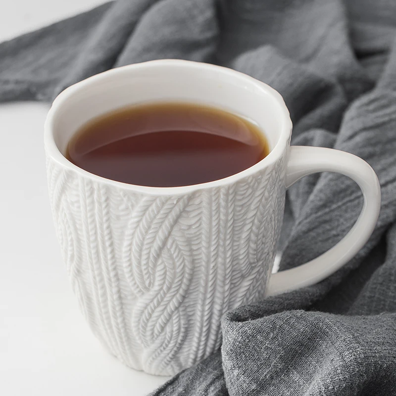 Керамические кружки из белой шерсти в скандинавском ретро-стиле объемная