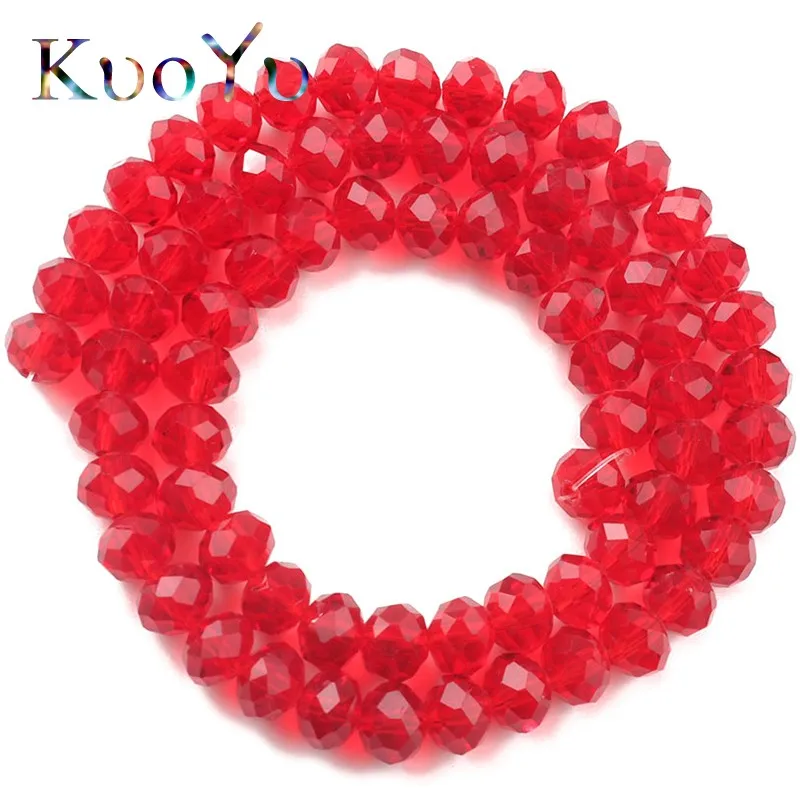 Wholesale Faceted Red Crystal Glass Beads Rondelle Spacer For Jewelry Making 4 6 8 10 12mm 15&quotInches DIY Bracelet Necklace | Украшения