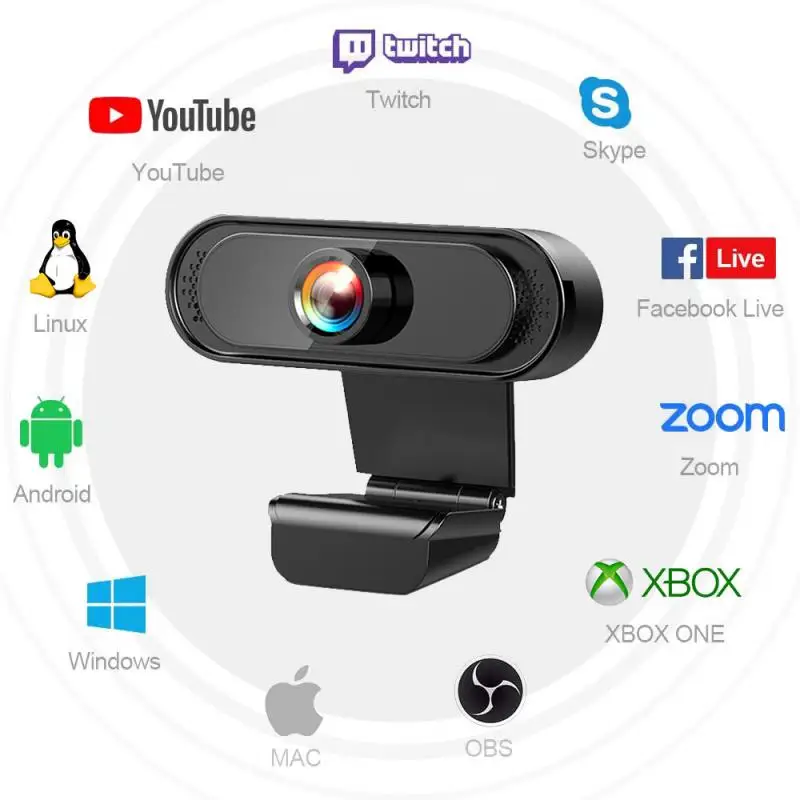 

Веб-камера SCY HD 1080P компактная с микрофоном и USB-разъемом, 720P