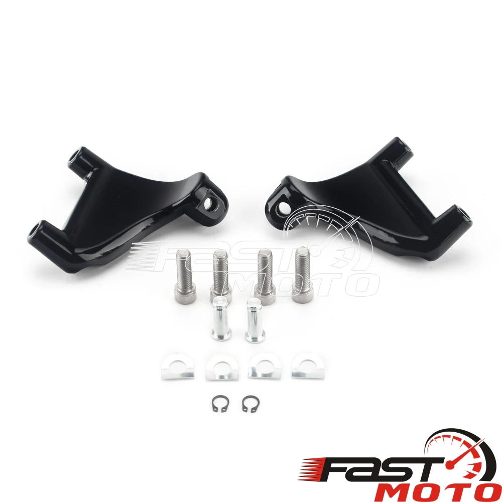 

Black Rear Passenger Foot Peg Mounting Bracket W/ Bolt Footrest Mount Kit For Harley Sportster XL883 1200 Super Low XL883L 04-13