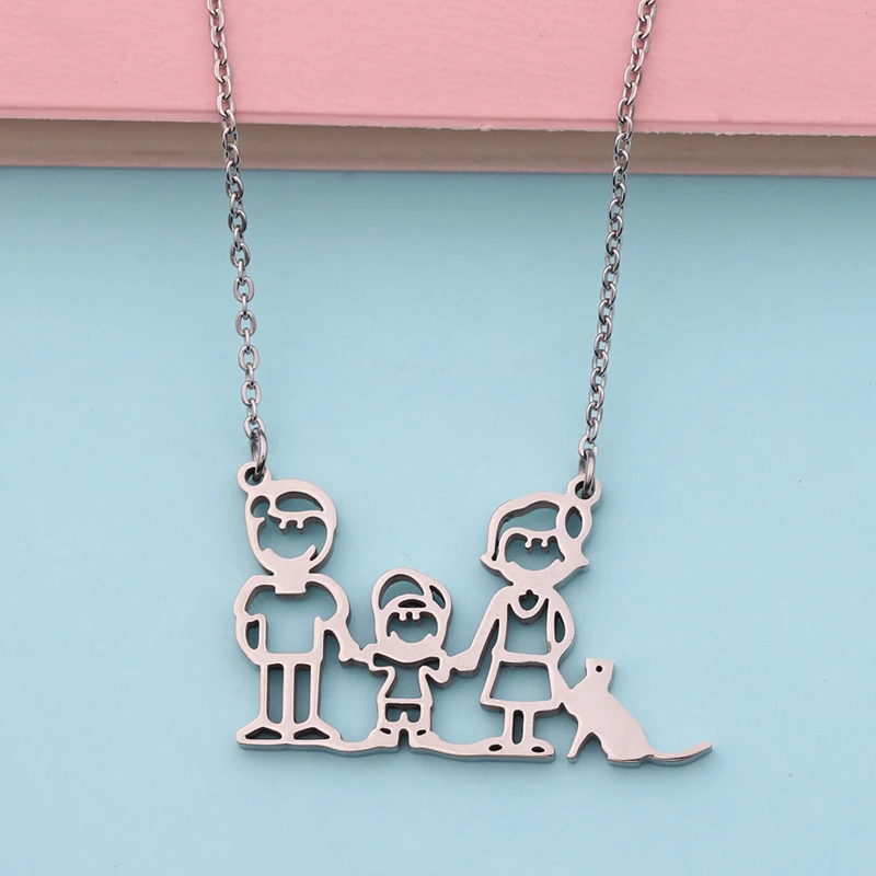 Модные счастливые рождественские подарки для всей семьи 3 человек кошка папа