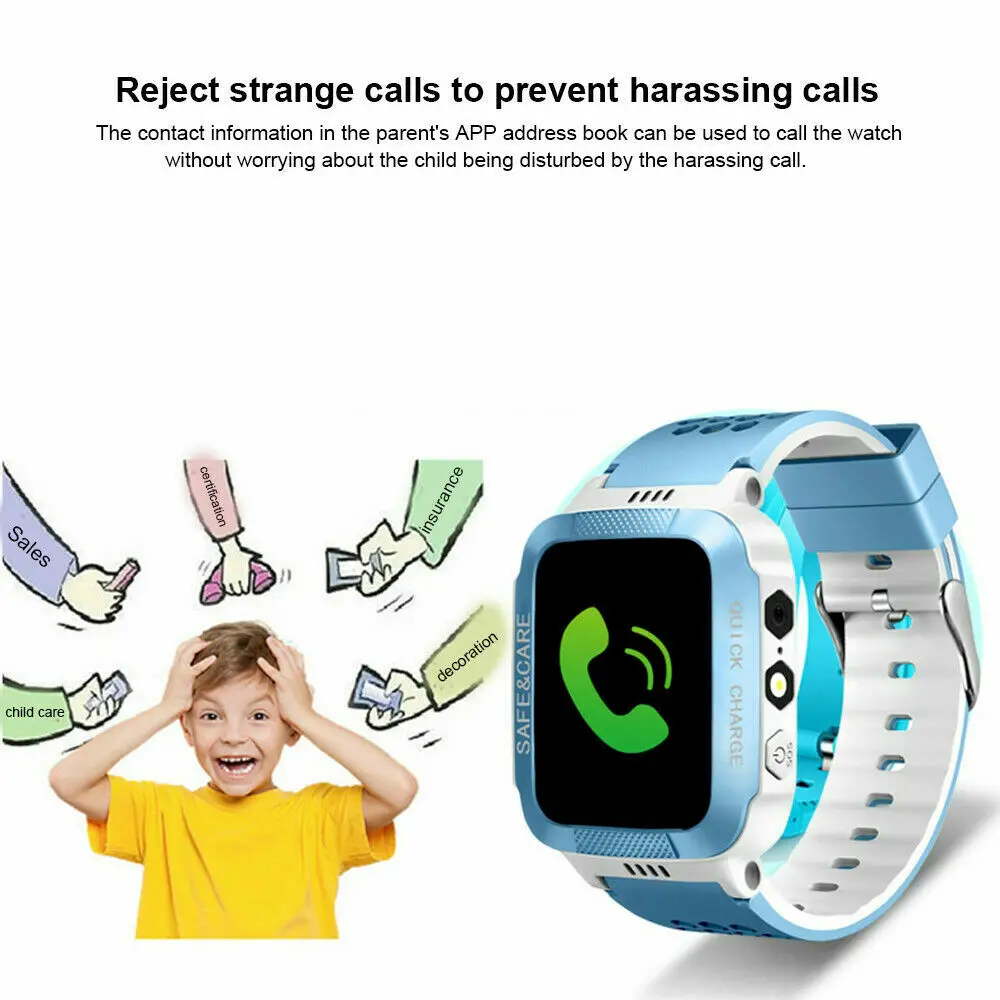 

Anti-lost Kids Safe GPS Tracker SOS Call GSM Phone Smart Watch Touch Screen For IOS Android