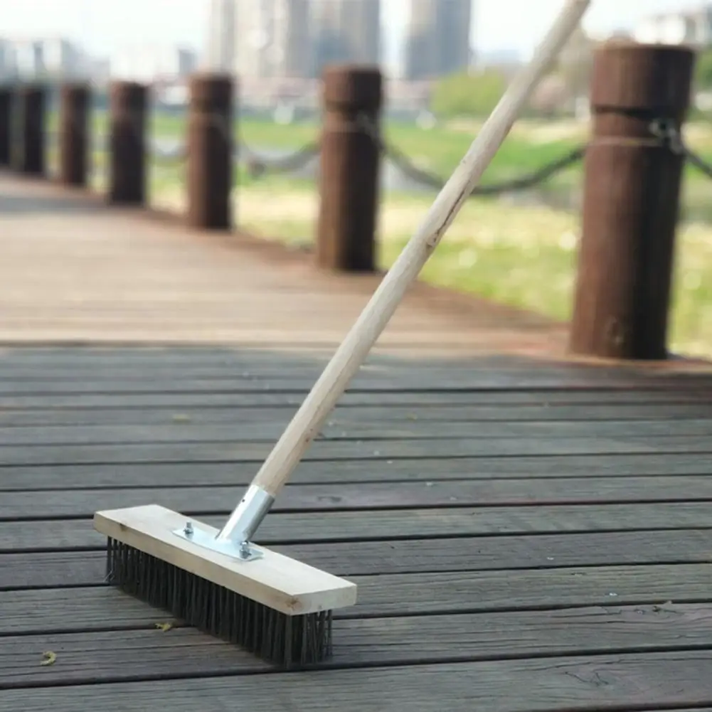 

1Pc 20/30/45cm Durable Metal Wire Broom Brush Sweeping Tool Floor Garden Moss Cleaner Wood Scrubber Replacement Head
