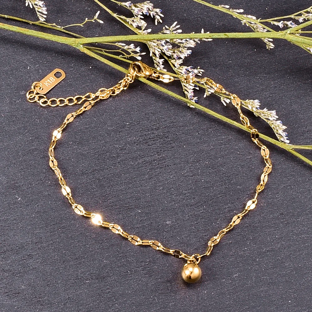 

Personality Gold Plated Lips Bead Bracelet Charm Women's Anklet Beach Party Accessories Boutique Jewelry Valentine's Gift