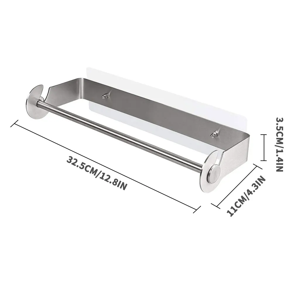 

Kitchen Paper Roll Towel Holder Stainless Steel Self Adhesive Hanging Holder Shelf Cabinet Toilet Paper Rack Hanger For Bathroom