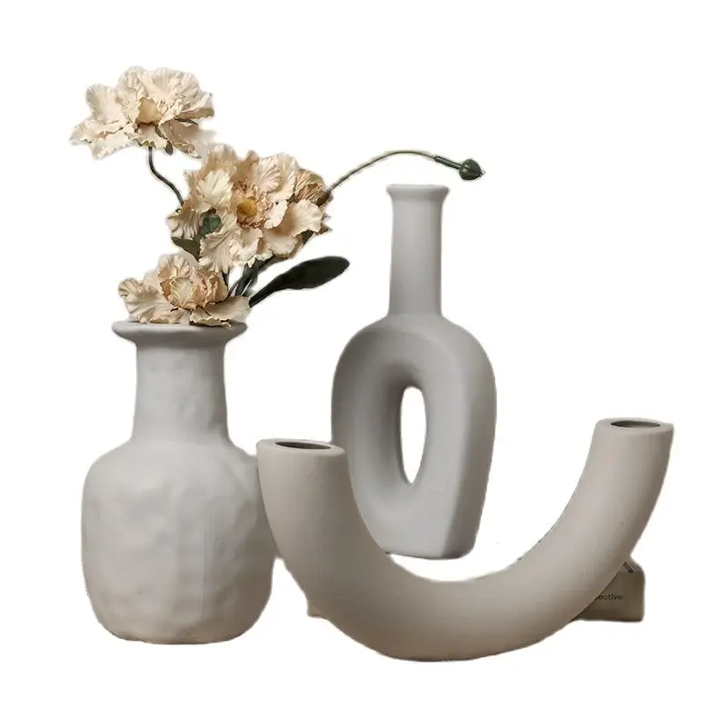 

Ceramic Vase Dried Flower Living Room Creative Nordic Plant Vases Flower Modern Room Decor Aesthetic Decoration Home Accessories