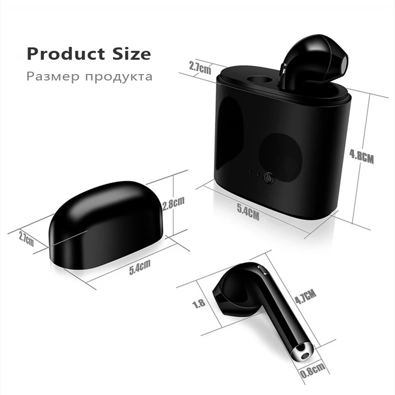 i7s Tws Bluetooth Earphones Mini Wireless Earbuds Sport Handsfree Cordless Headset with Charging Box for xiaomi Phone | Электроника