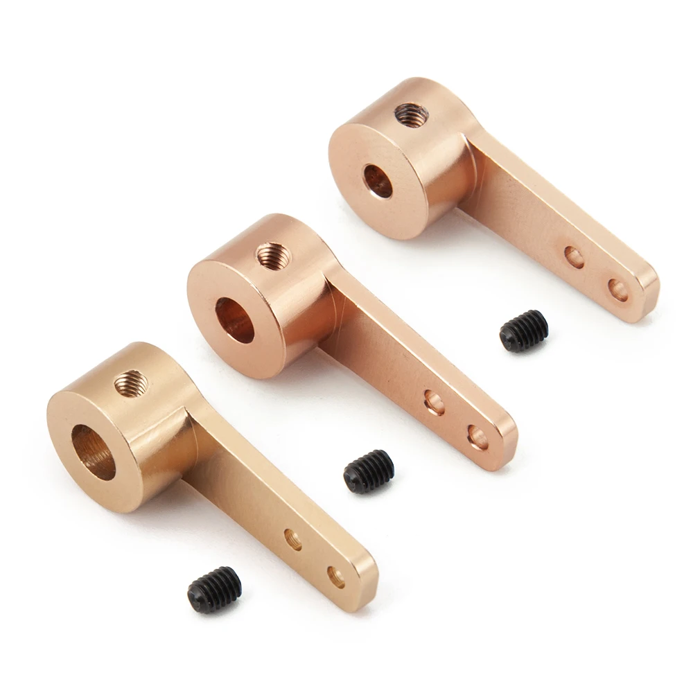 

YEAHRUN Metal Brass Dual 3.1/4.1/5.1mm Steering Servo Rocker Arms for RC Boat Model Rudder Parts Accessories