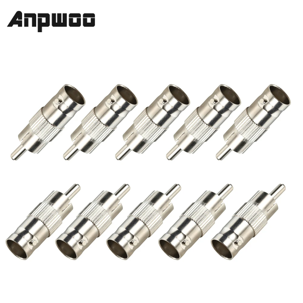 

ANPWOO CCTV камера s аксессуары 10 шт. Bnc разъем Женский к Rca соединитель Мужской Муфта для системы безопасности видео CCTV Камера